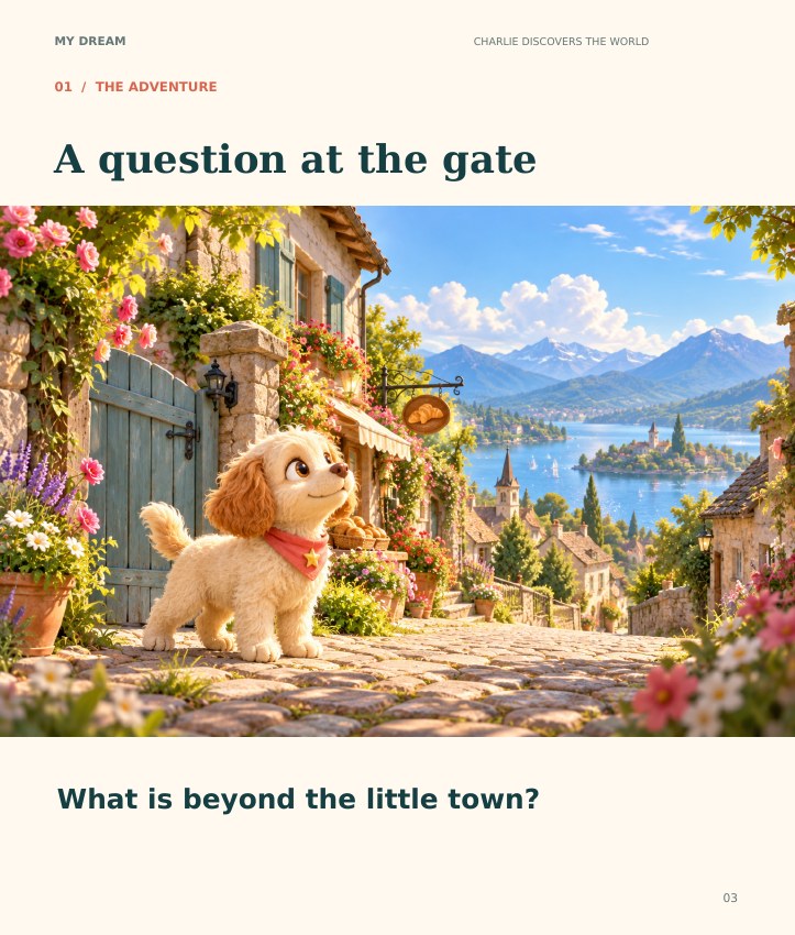 Sample illustrated page: A question at the gate